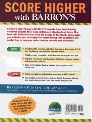 Barrons IELTS Practice Exams 3rd+CD بارونز ایلتس پرکتیس اگزم