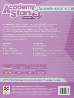 Academy Stars Starter Pupils Book+WB+CD کتاب آکادمی استارز استارتر (گلاسه)