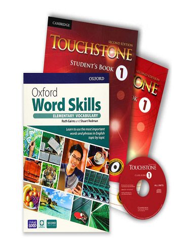 کتاب Touchstone1 + Oxford Word Skills Elementary کتاب تاچ استون 1 (رحلی) و ورد اسکیلز (رحلی)