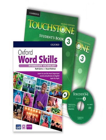 کتاب Touchstone 3 + Oxford Word Skills Intermediate  کتاب تاچ استون 3 (رحلی)و ورد اسکیلز اینترمدیت (رحلی)