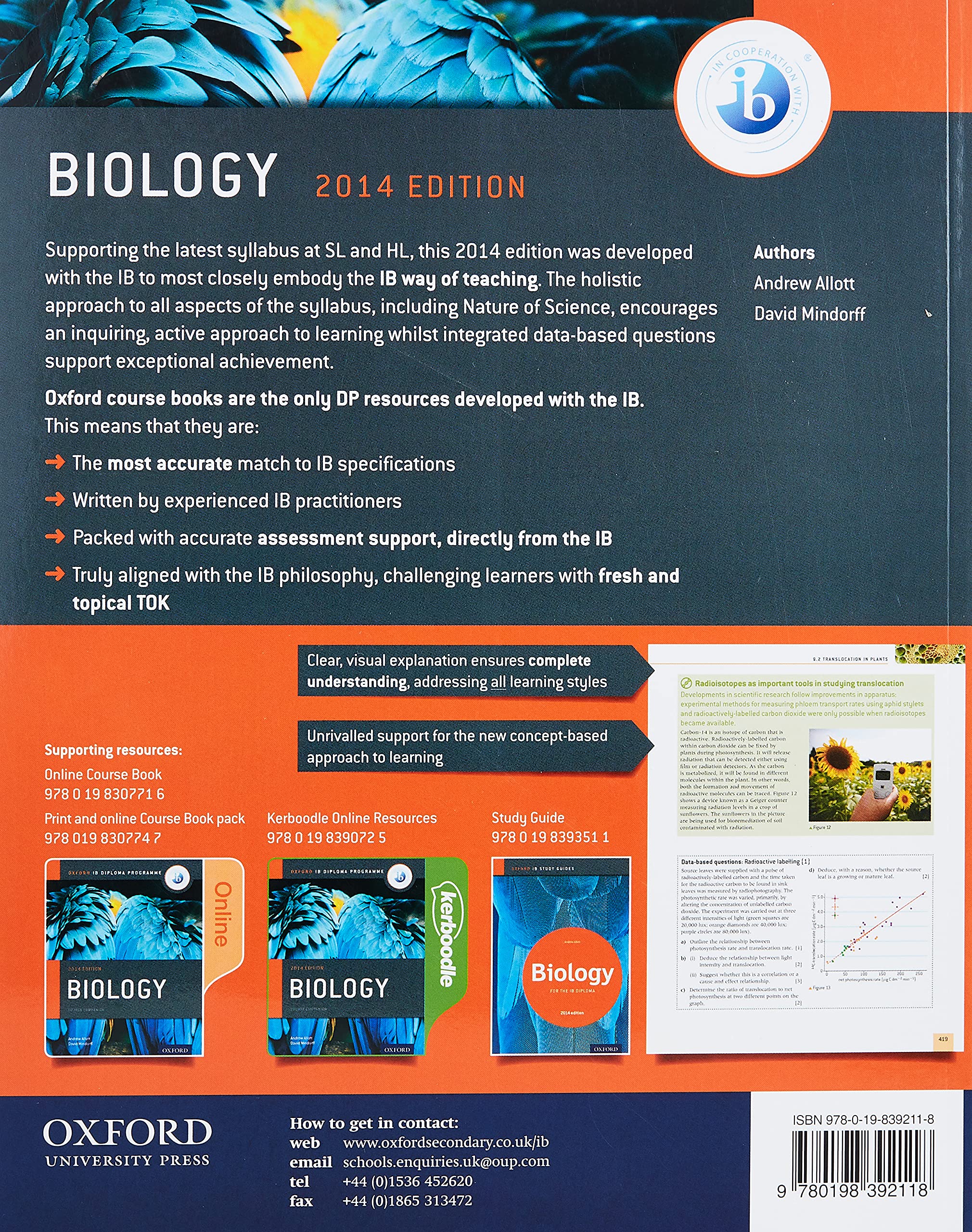 IB Biology Course Book: 2014 Edition: Oxford IB Diploma Program (سیاه و سفید)