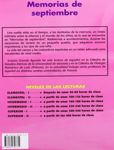 کتاب Memorias de septiembre. Nivel Intermedio 2. Lecturas de español (بدون حذفیات)