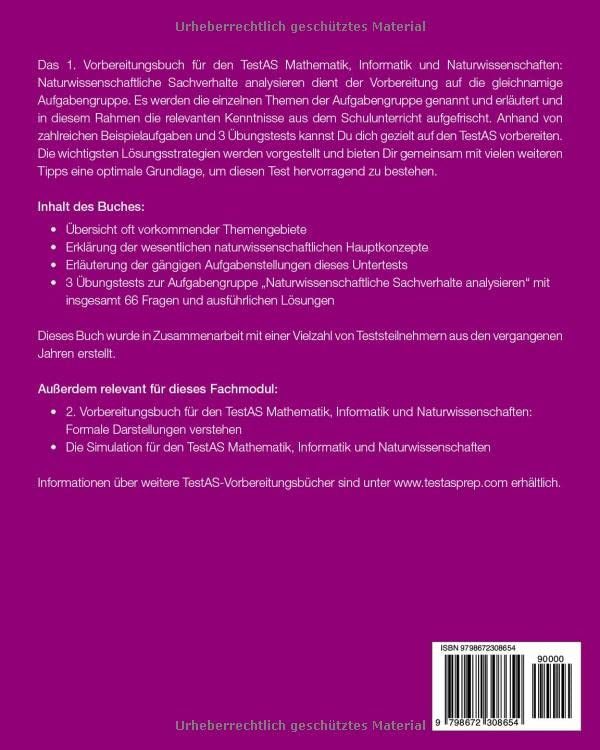 کتاب Vorbereitungsbuch für den TestAS Mathematik, Informatik und Naturwissenschaften