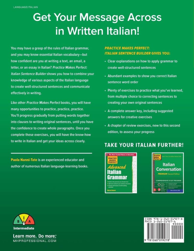 کتاب Italian Sentence Builder جمله ساز ایتالیایی